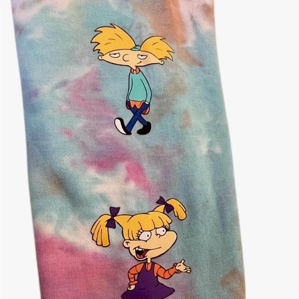 Nickelodeon Tie Dye Zip Up Hoodie-Medium-Cartoon Graphic Collector Piece Y2K
